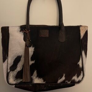 Will Leather Goods Cow Print Tote Bag